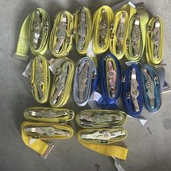 Lot of 14 Ratchet Logistic Strap W Spring 12’ and 20’