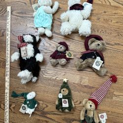 Vintage Boyds Bears Lot of 8 Plush Teddy Bears And Cats 8-14” w/ Tags & Outfits