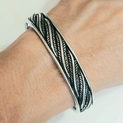 925 Sterling Silver Women's Men's Mesh Cuff Bracelet Band Gift