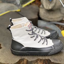 HUNTER CANVAS BOOTS Cream/white