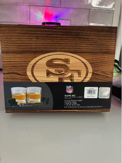 SF fortyniners gift box whiskey alcohol ice cubes