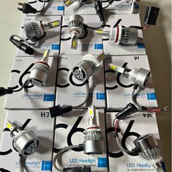 Pack of 2 Headlight Bulbs 600% Brighter 6000K Cool White Fanless Headlight LED Conversion Kits