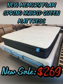 NEW MEMORY FOAM SPRING HYBRID QUEEN MATTRESS