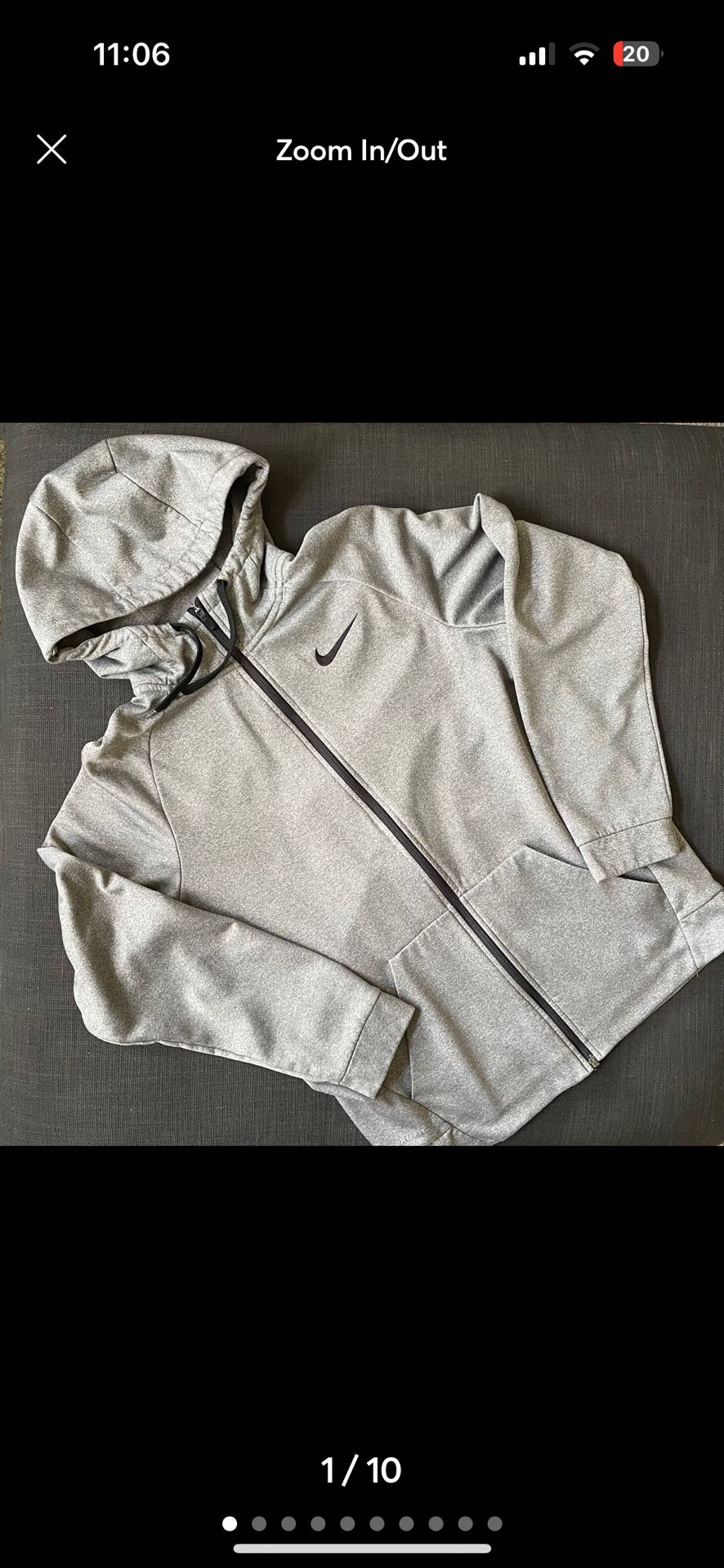 Used Guys/Men/Teen Nike dri-fit zip-up Athletic hoodie sweatshirt