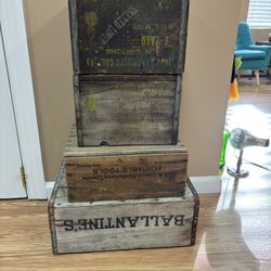 4 Old Wood Boxes 