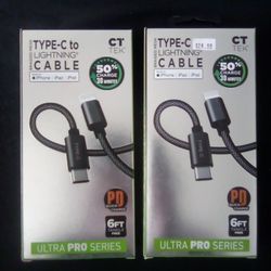 CT Tek USB-C To Lightning Charging Cords 