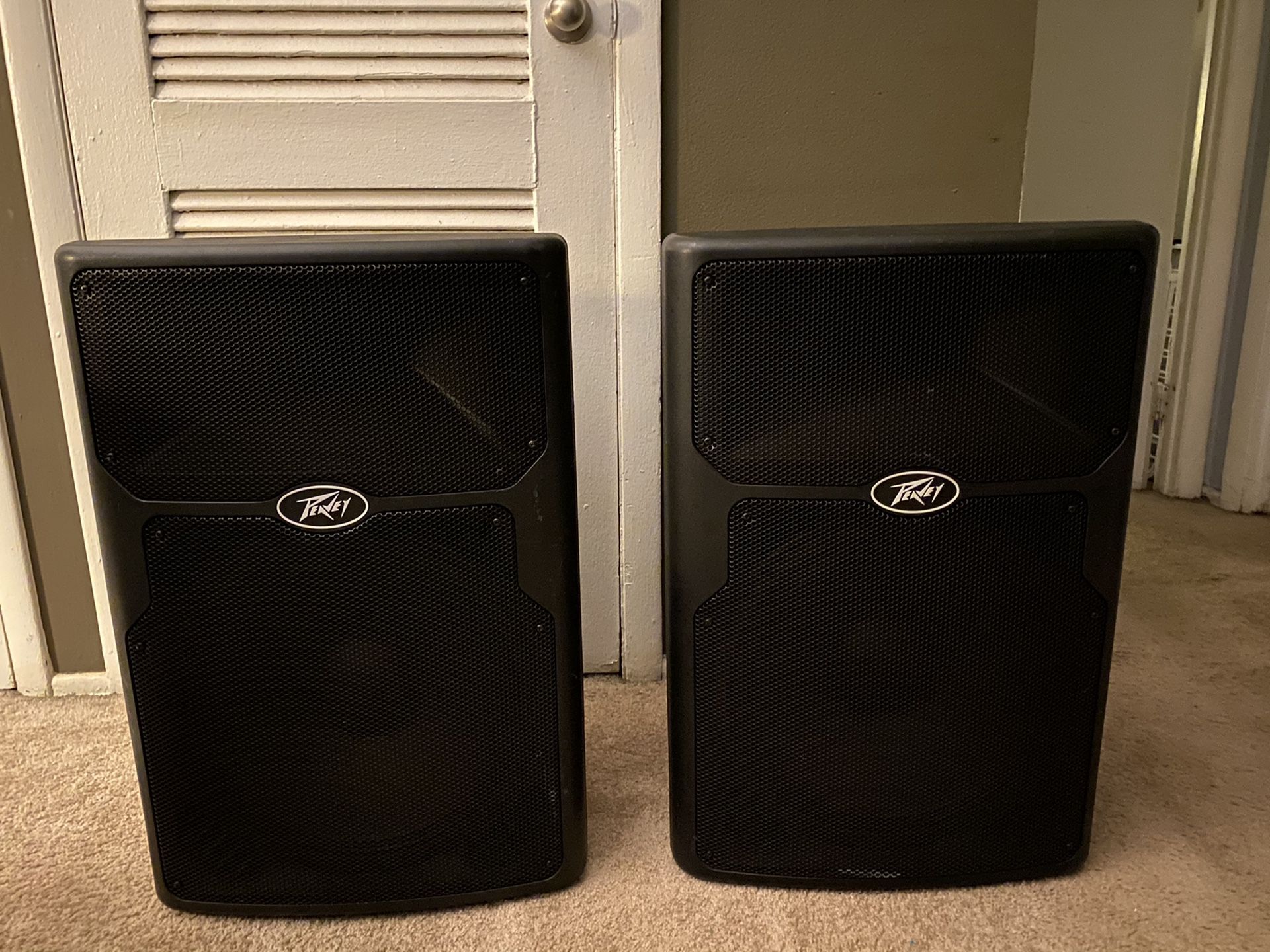 Two Peavey 15” powered speakers