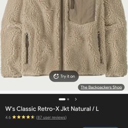 Patagonia Women's Classic Retro-X fleece jacket in a beige color. Size Small