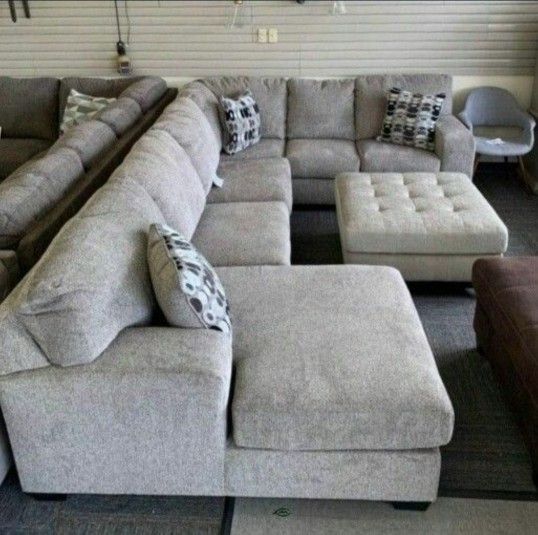 🔥🔥 Ballinosloe Platinum Color Comfortable Sectional By Ashley Furniture Same-day 