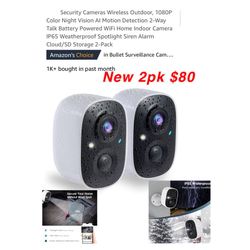 New 2 Pk Security Cameras $80 Pick up East Palmdale A