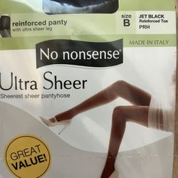 No Nonsense Ultra Sheer Hosiery/Panyhose -  Made In Italy. Set Of 8 - Size B