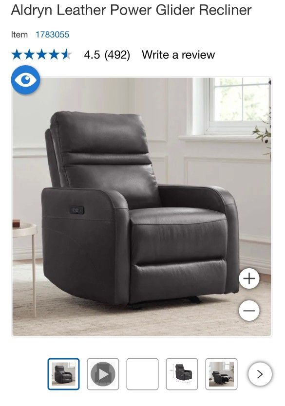 Aldryn Leather Power Glider Recliner 