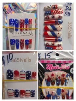 4th of July Press on Nails!!! 
ALL lengths, styles and sizes!!