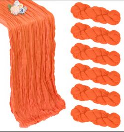 Orange  Cheesecloth Table Runner 35 x 120 Inch  $4 each.  5 are available.  How many do u need?