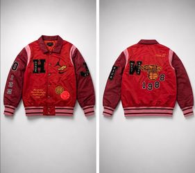 Nike Air Jordan X Honor The Gift Varsity Jacket Brown  Mens Sz Large