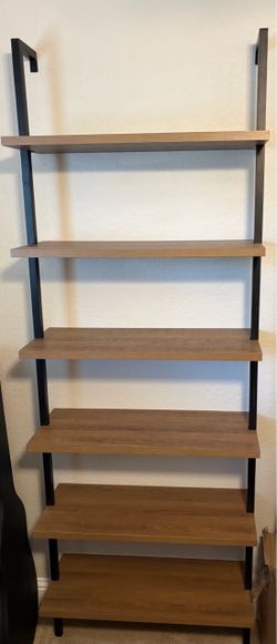 6-Tier Wall-Mounted Ladder Bookshelf