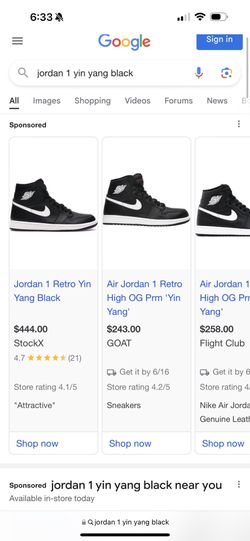 Air Jordan 1 One Yin Yang Black White 