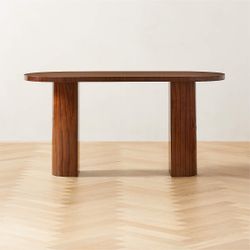 CB2 Marisa High-Gloss Walnut Wood Desk 60”