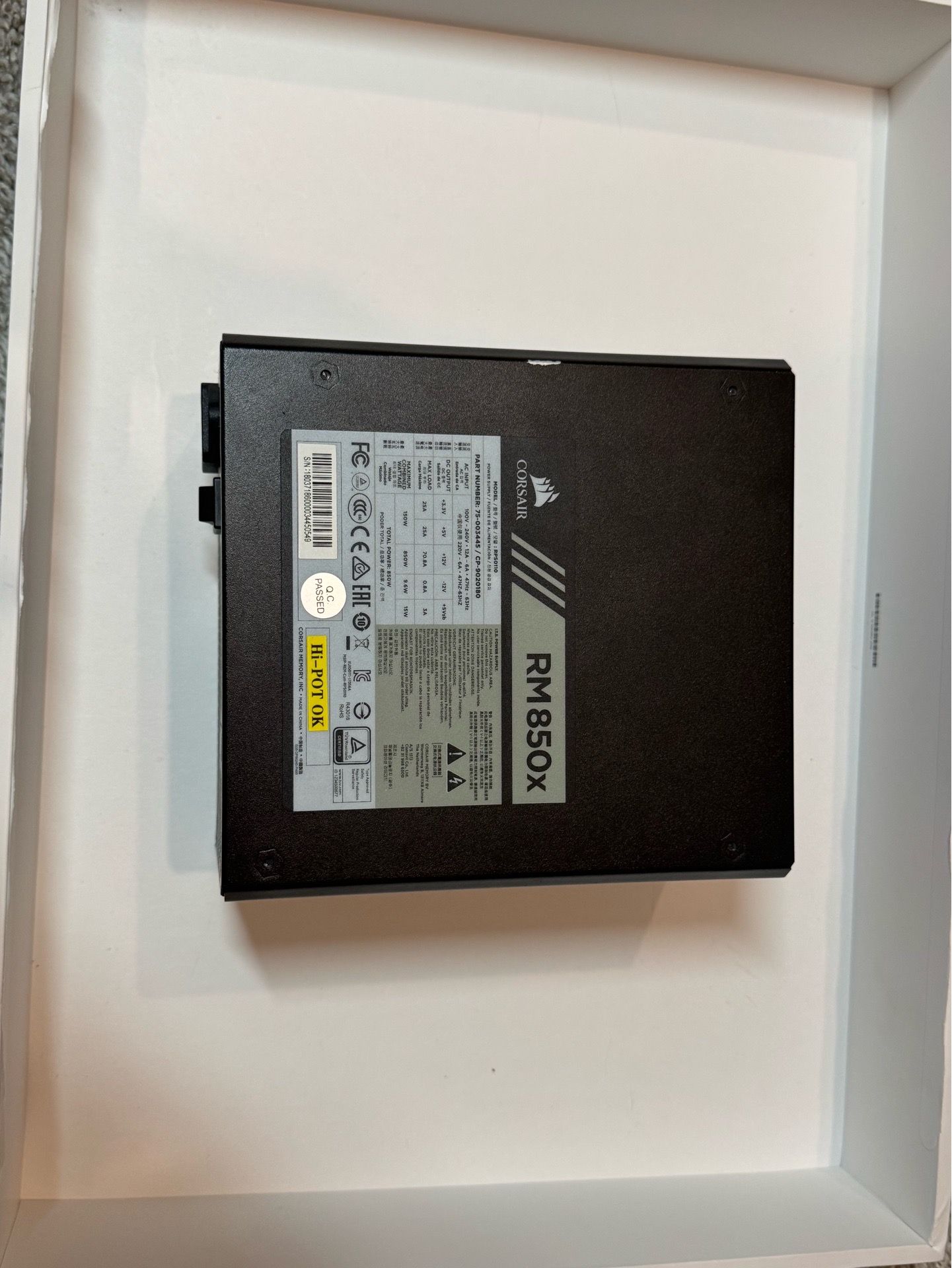 Corsair RM850x 850W 80+ Gold Fully Modular Power Supply (CP-(contact info removed))