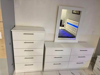 Dresser Whit Mirror And Chest 💎 Cómoda Con Espejo Y Gavetero