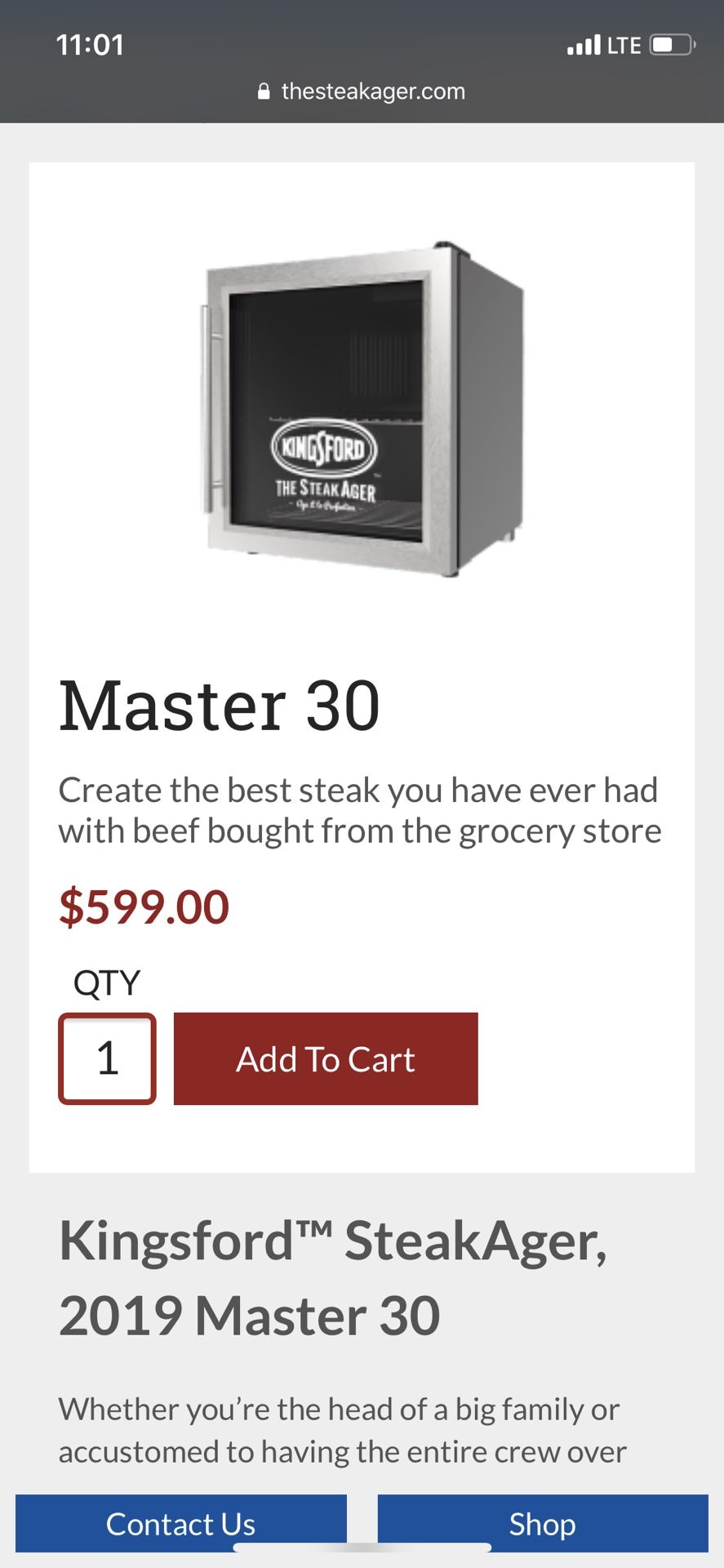 Kingsford Master 30 SteakAger Dry Aging Fridge