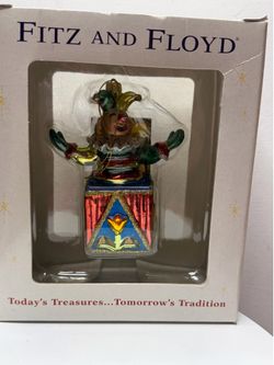 Vintage Glass Christmas Ornament: "Jack-in-the-Box" (Old Fashioned Jack-in-the-Box / Jester)