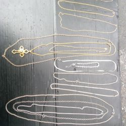 Silver/ Gold Costume Jewelry, Chains/ Necklaces
