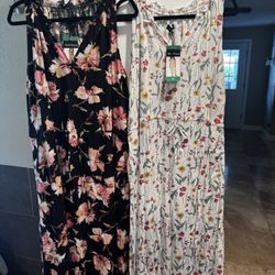 Set Of 2 New XL Women’s Floral Summer Dresses 