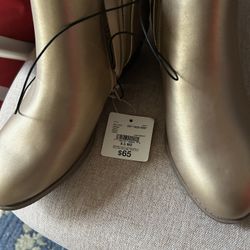 New Arizona Ankle Gold Leather Boots