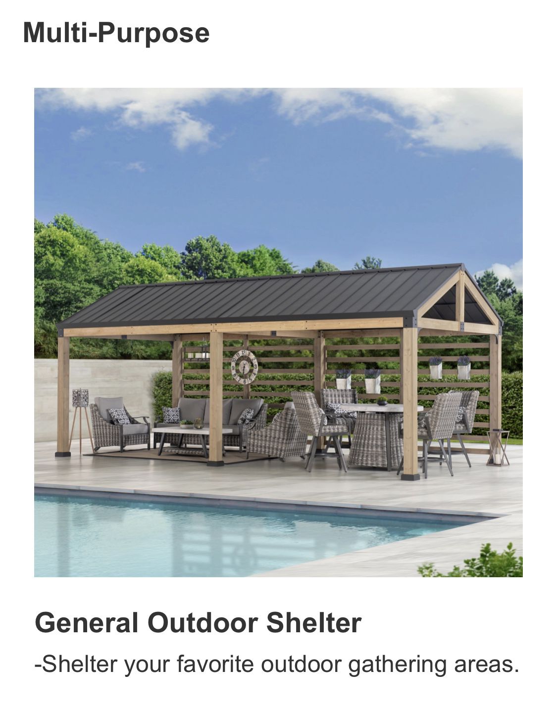 Newville FSC Wood Carport with Privacy Wall and Rain Gutter, 10 ft. x –  ShopEZ USA