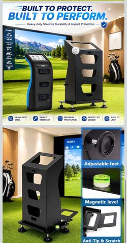 Heavy-Duty Steel Golf Launch Monitor Enclosure Stand