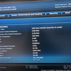13th Gen. i5-1340P 4.6Ghz 64GB Ddr4 256gb Nvme Windows 11