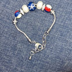 Pandora, red white and blue Ocean Theme Bracelet