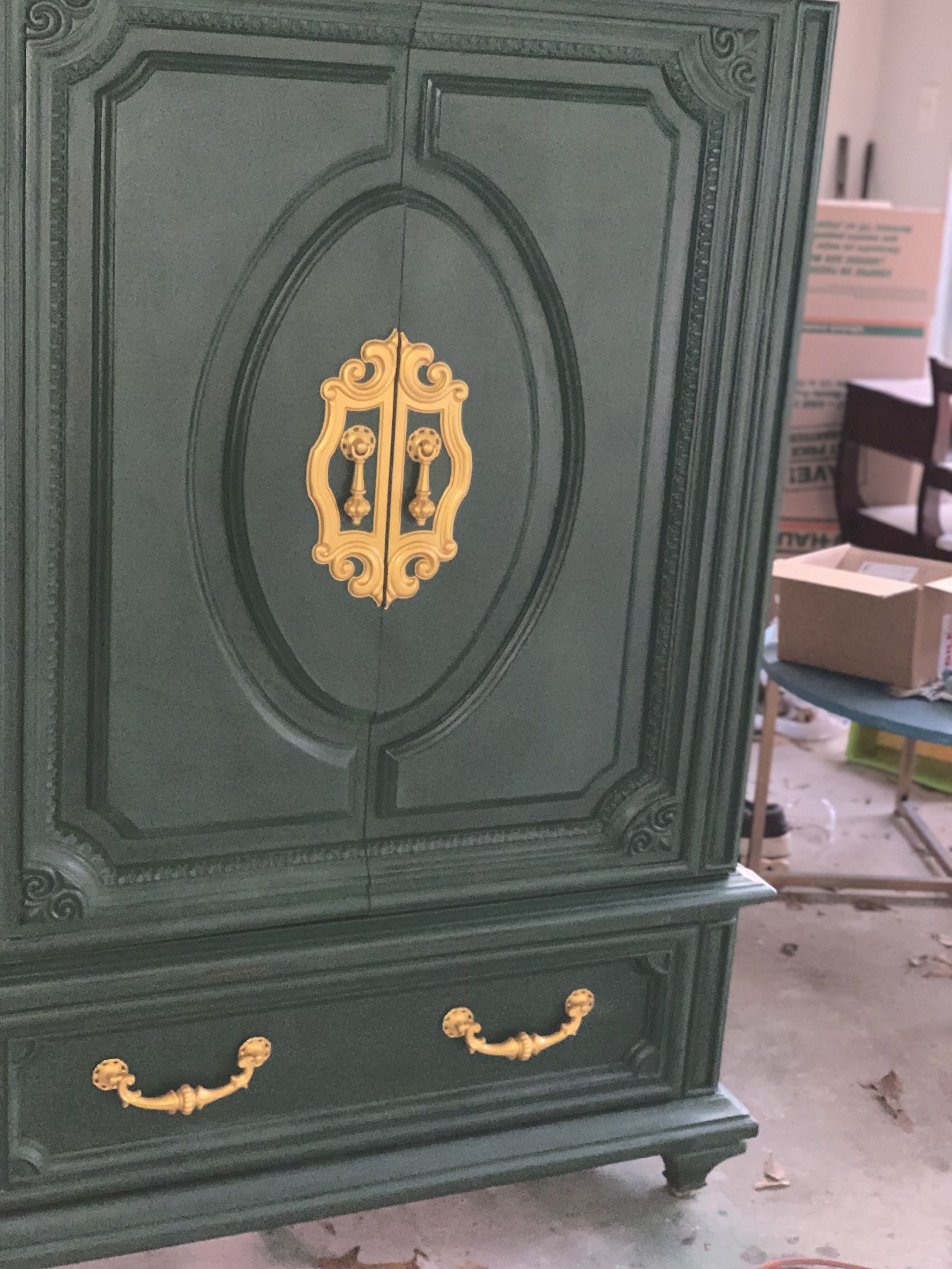Restored Custom Painted Armoire 