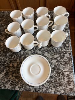 Corelle, 12 Mugs & 12 Saucers