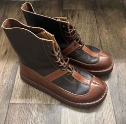 Vintage Polo Ralph Lauren Men’s Brown Leather Boots Size 9.5 Rope Laces