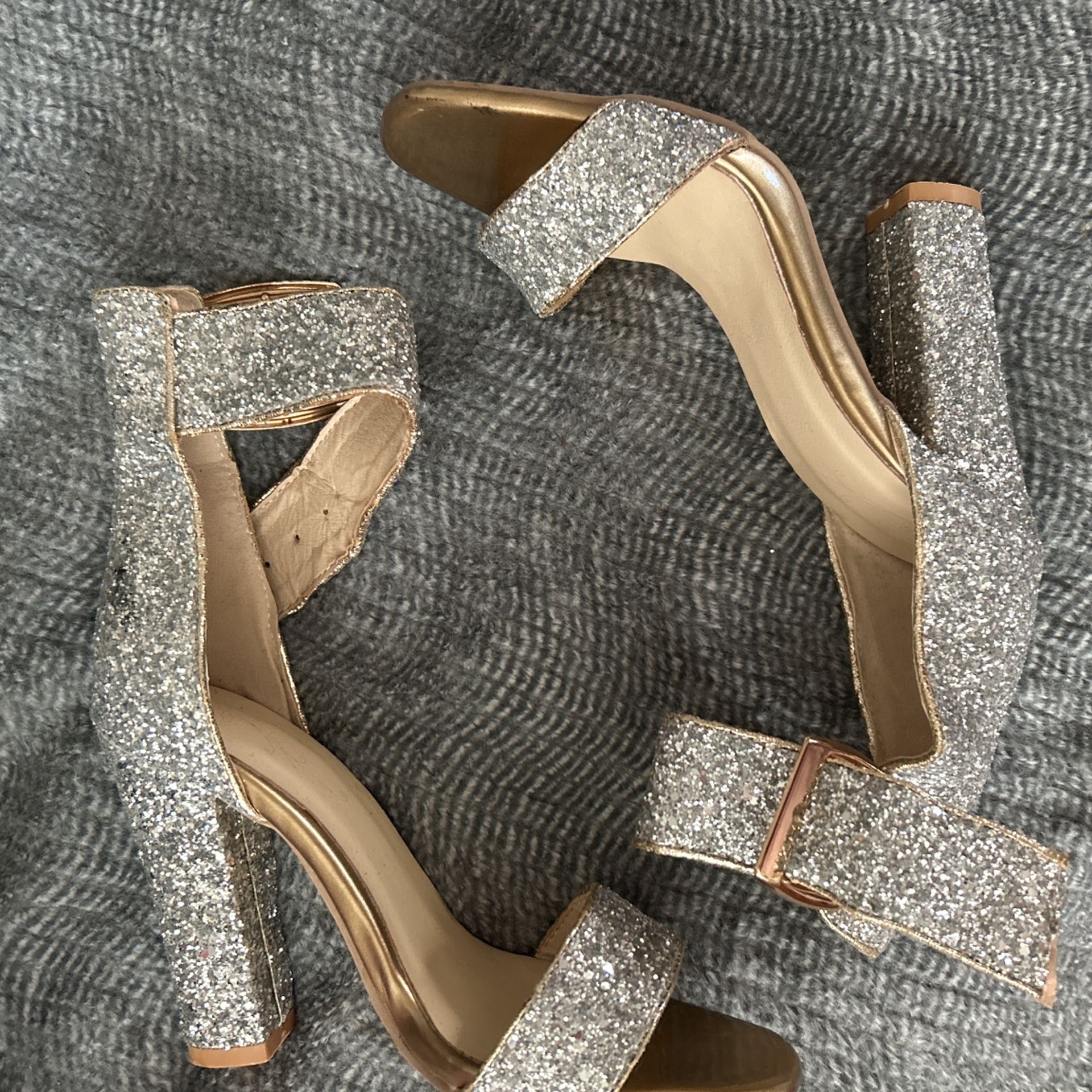 Women’s Glitter Chunky Heel