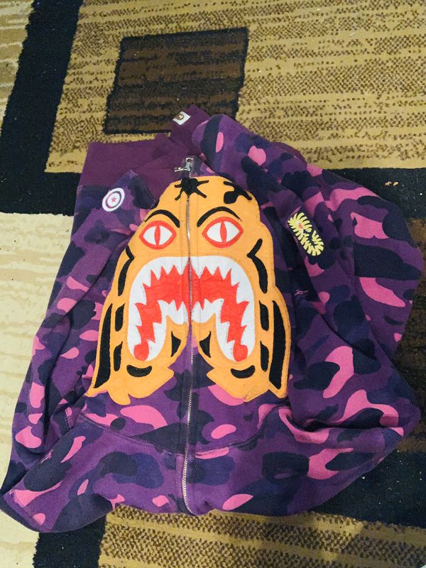 Purple bape hoodie/full zip for Sale in Lacey, WA - OfferUp