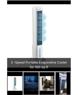3-Speed Portable Evaporative Tower Cooler
