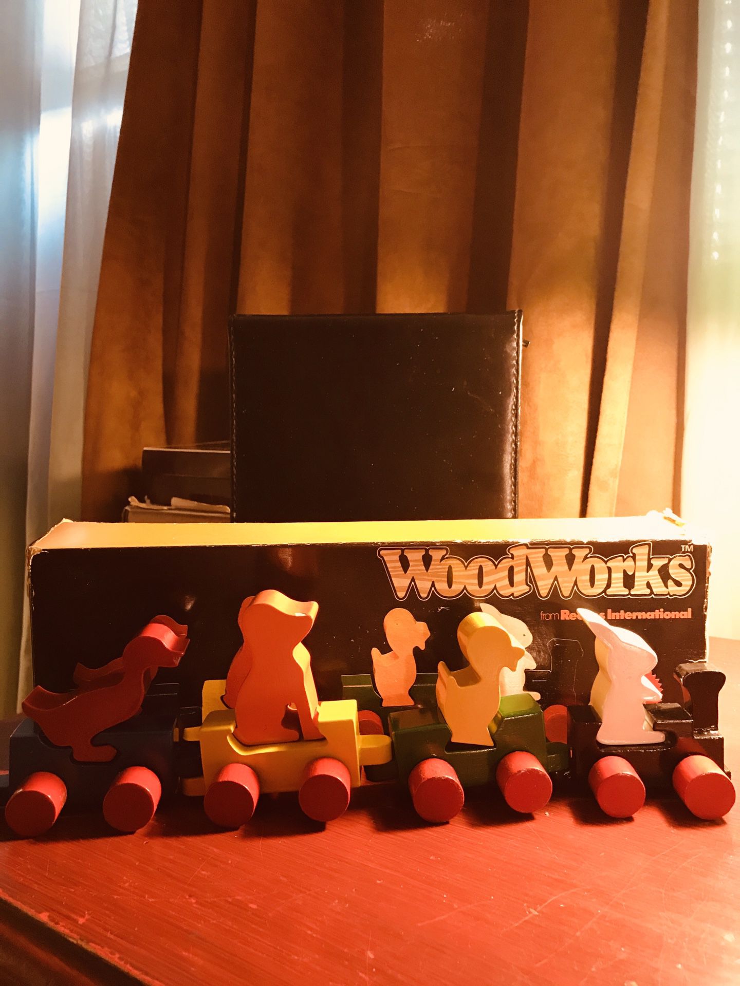 Vintage Wooden Magnetic Animal Train