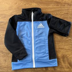 Adidas Blue Black zipper closure toddler jacket kids size 3T