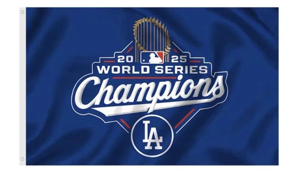 3'x5' Dodgers 2025 World Series Champions Flag  (Single Sided) . 