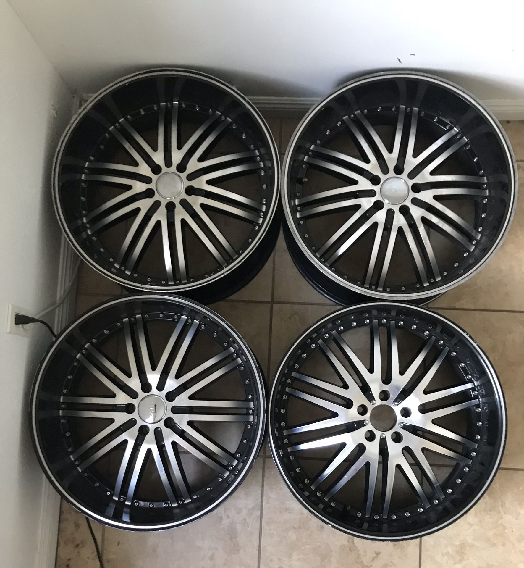 Set Of 22” Inch Rims + 2 Brand New 22” Inch Tires