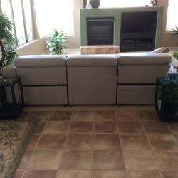 Two Adjustable Reclining Chairs With Optional Middle Seat. 