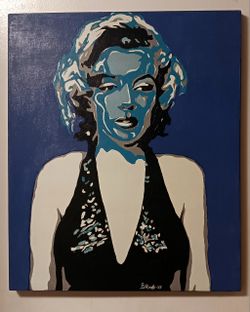ORIGINAL Acrylic Painting of Marilyn Monroe (20"x 24") On Stretched Canvas by Artist Alix Brett