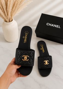 Chanel black sandals size 7 and 8 available