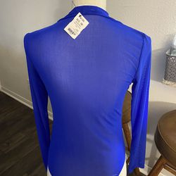 Sexy Blue See Thru Bodysuit 