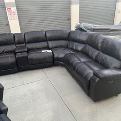 Dunhil leather power recliner sectional