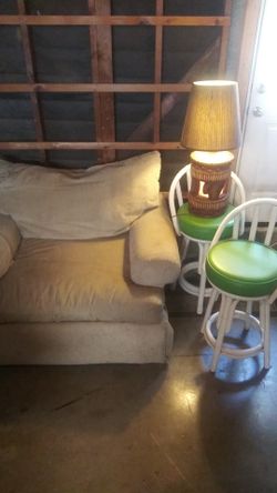 Furniture.barstools,two lamps .nice sofa