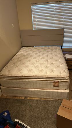 Queen mattress, box spring, and headboard
